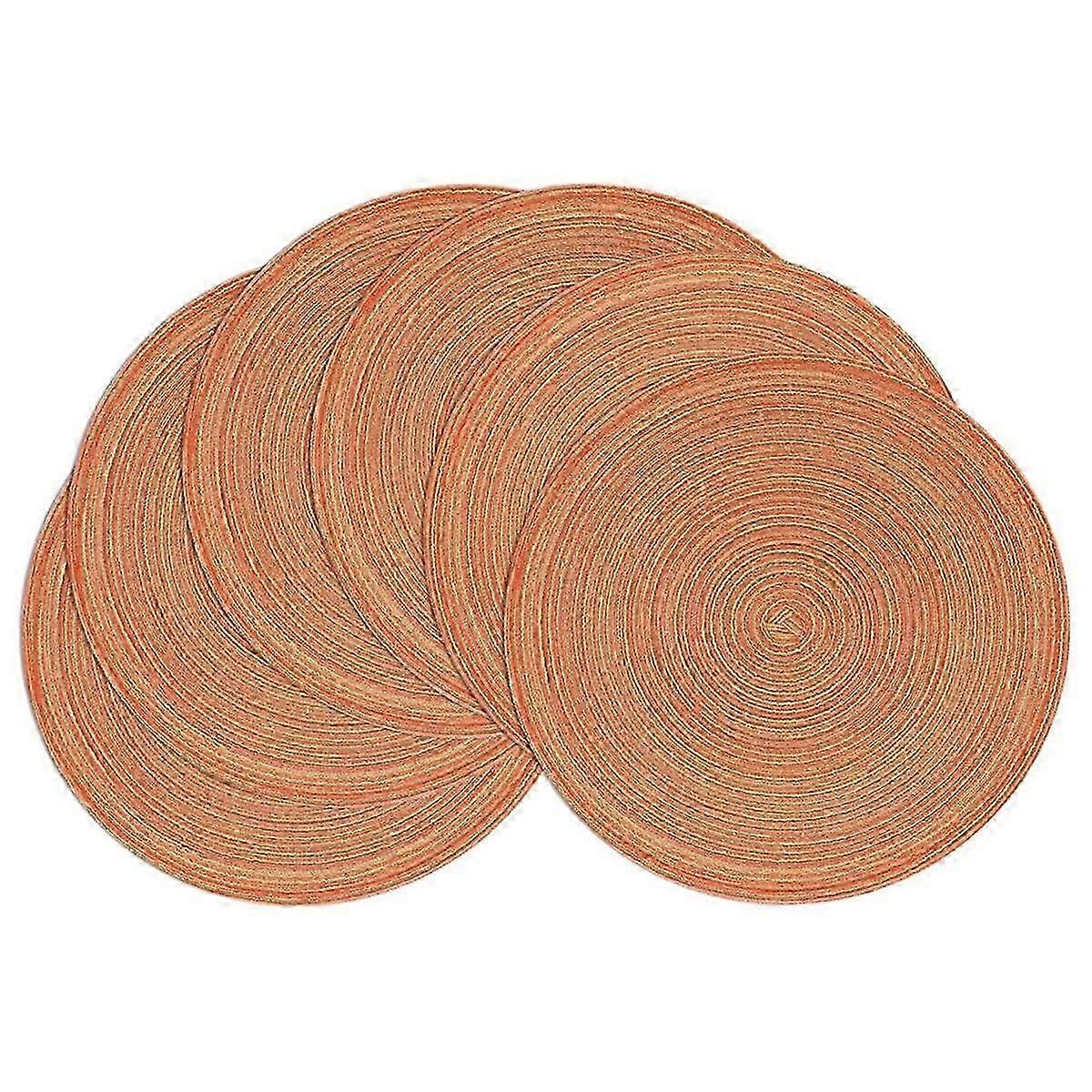 6pcs rond tressé sets de table lot de 6 cercles sets de table lavables 15 pouces pour table à manger