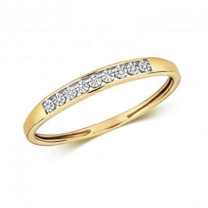 Diamond Jewellery 9ct Gold Diamond Illusion Eternity Ring RD693