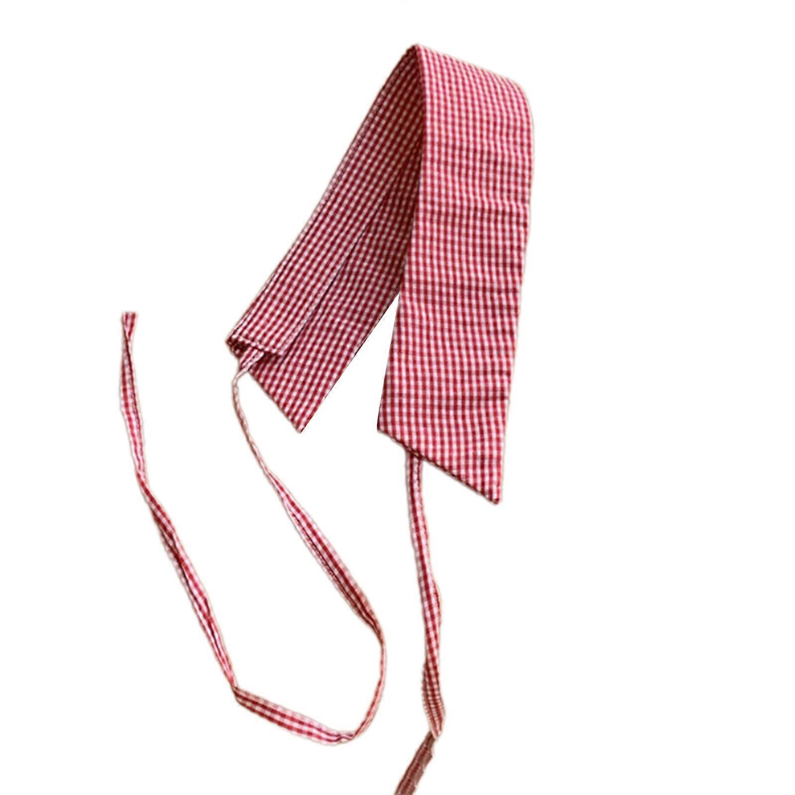 Chequer Pattern Collar Stylish Layering Comfortable Collar Versatiles Collar for Women Complements Sweaters Red