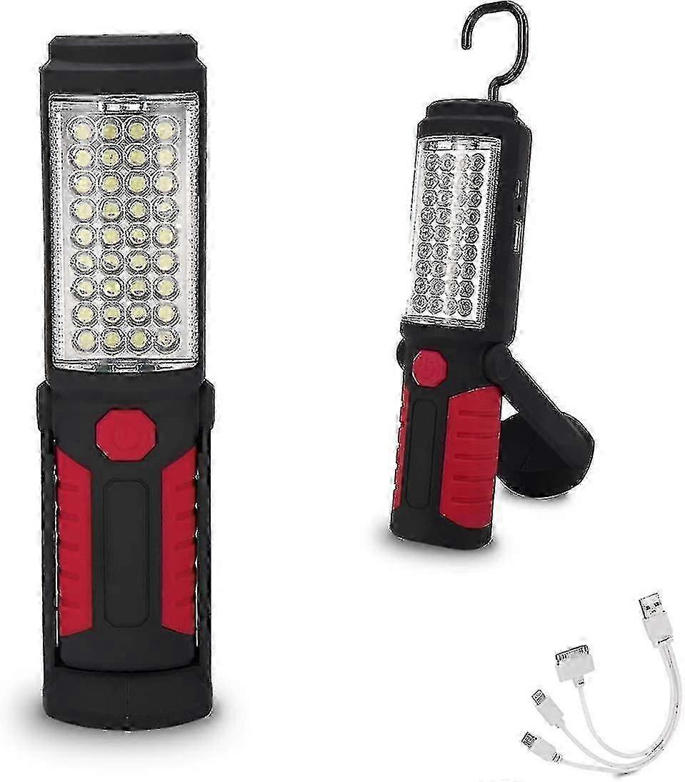 Portable Rechargeable LED Work Light with Magnet & Hook Waterproof for Car Repair & Home Use in Blackout