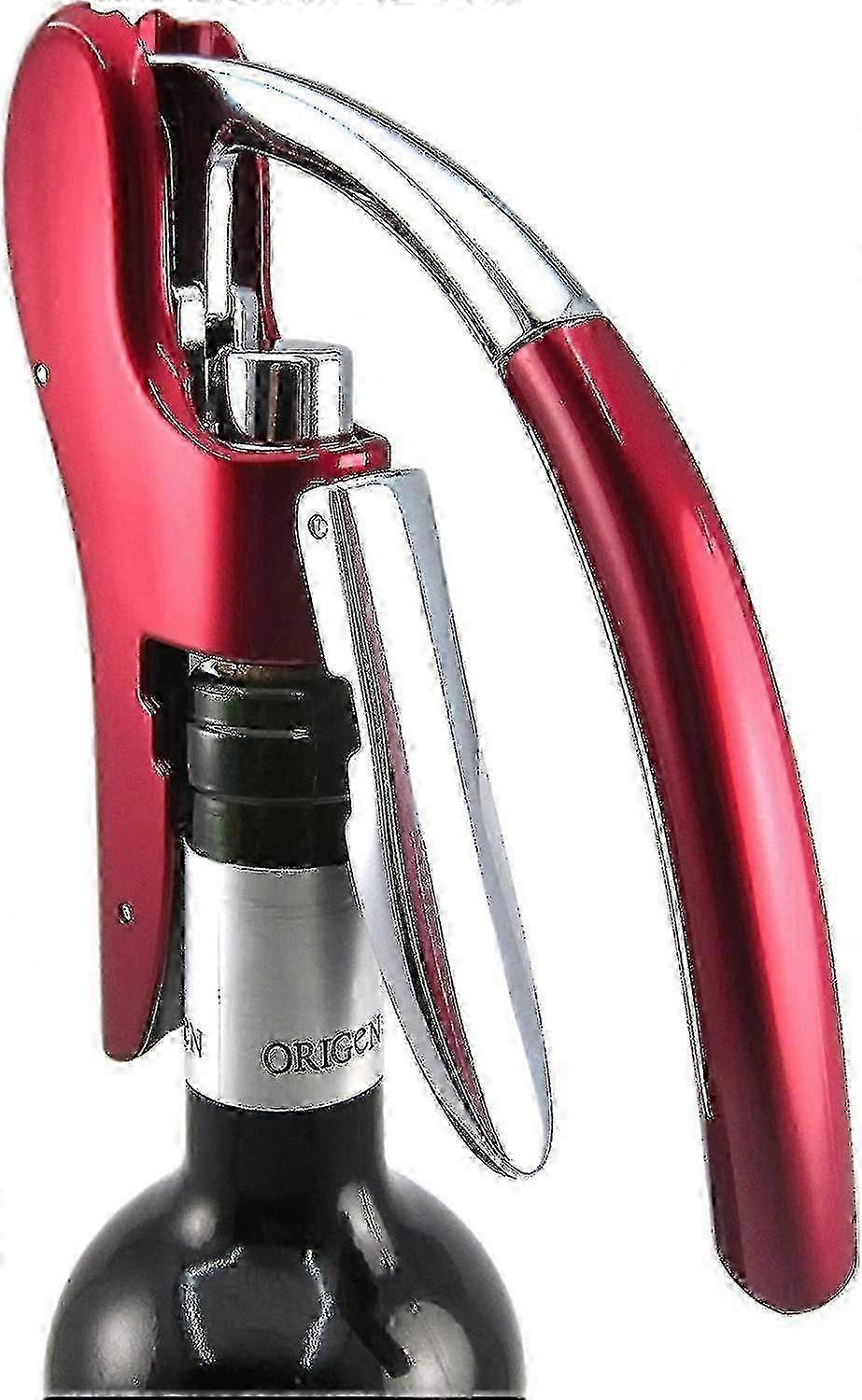 Professional Zinc Alloy Power Wine Opener - Premium Rabbit Lever Corkscrew with Built-in Foil Cutter