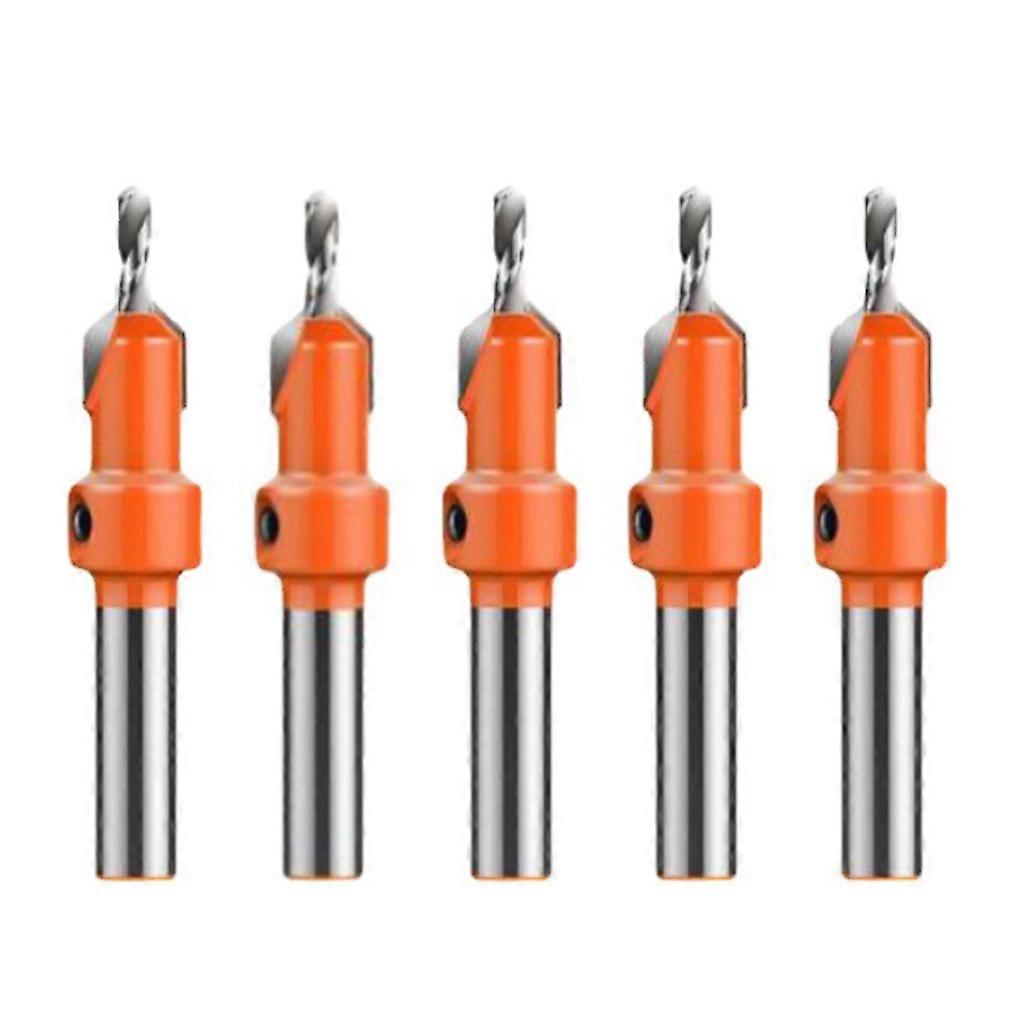 Woodworking Countersunk Bit-High Speed Steel 5 Pcs Blade Diameter 8mm Chamfer Tool Countersunk Drill  5PCS 10mm