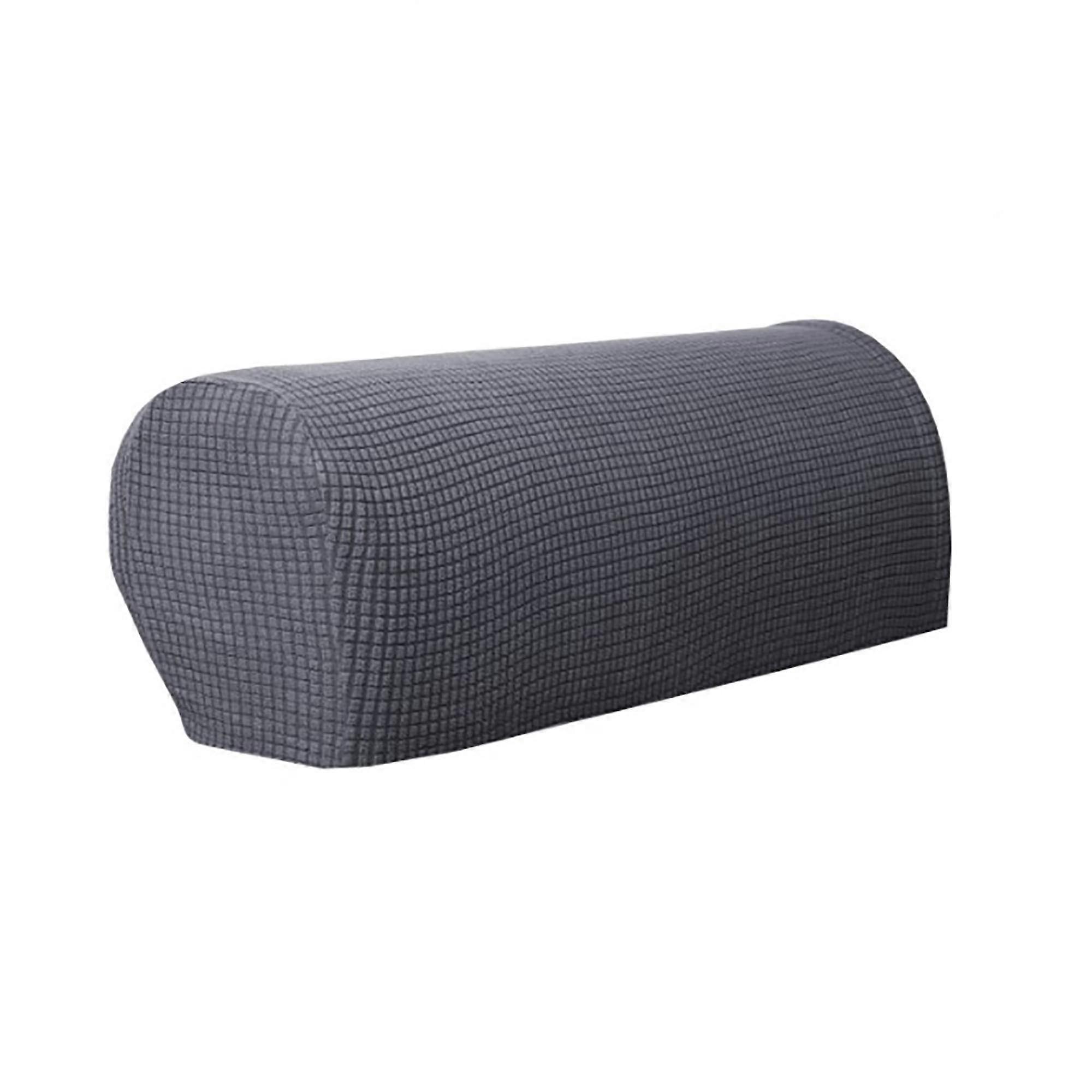 Spandex Stretch Fabric Armrest Covers Set of 2 Dark Grey Anti-Slip Furniture Protector for Recliner Sofa Armchair
