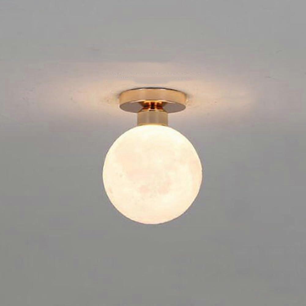 Dimmable LED Moon Ceiling Light Rose Gold Modern Hallway Close to Ceiling Light Fixture