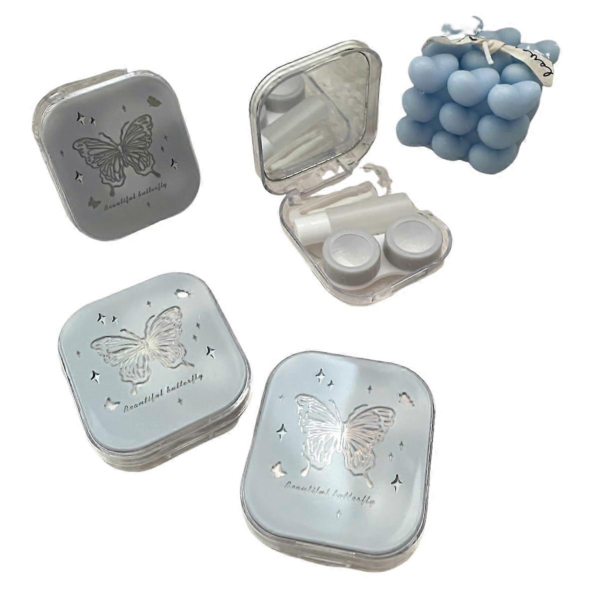 Contact Lens Case Travel Size with Applicator Tool Kit, Mirror, and Compact Design for Easy Use