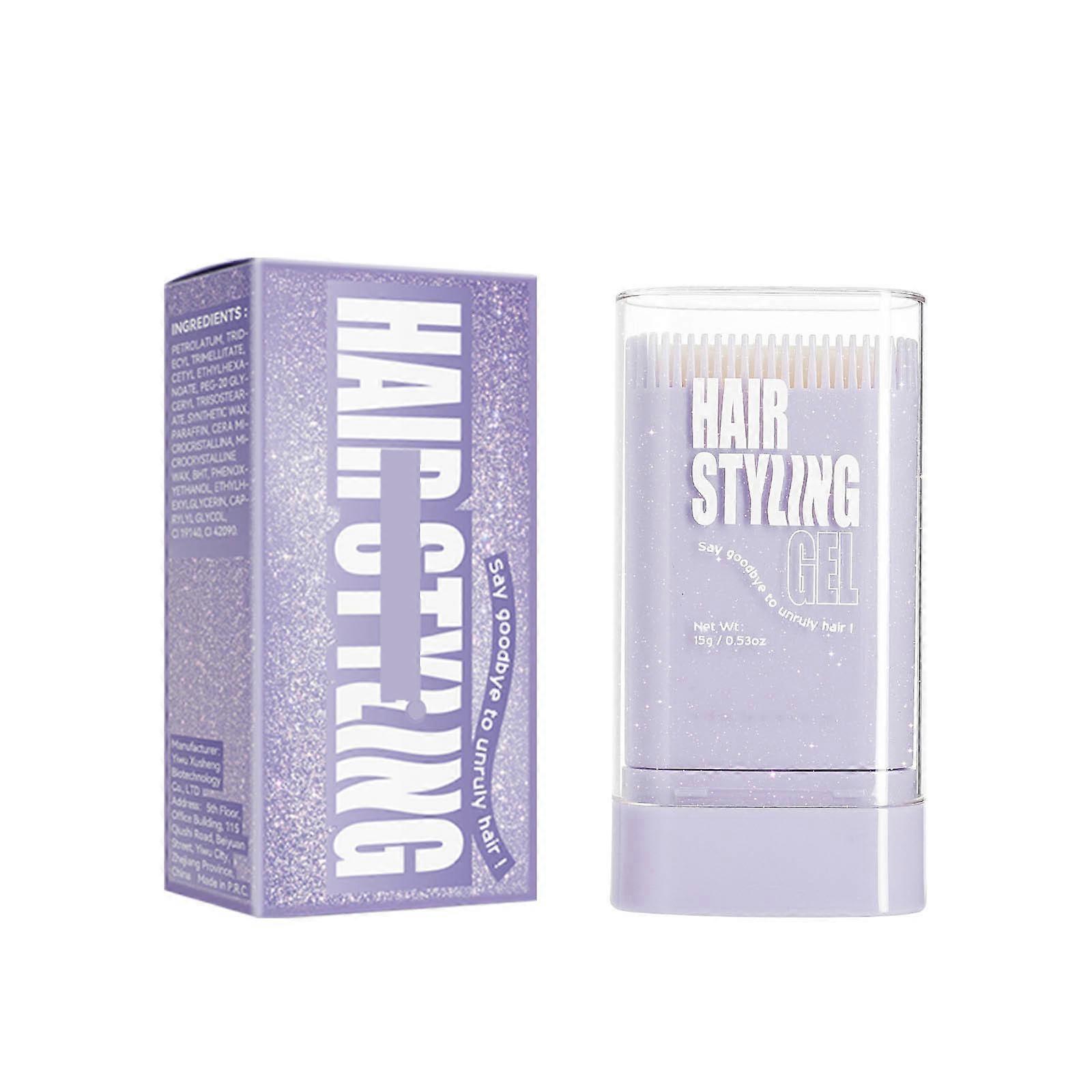Smoothing Frizzy And Broken Hair Finishing Cream Rotating Solid Hair Styling Wax Stick With Comb Teeth 14g