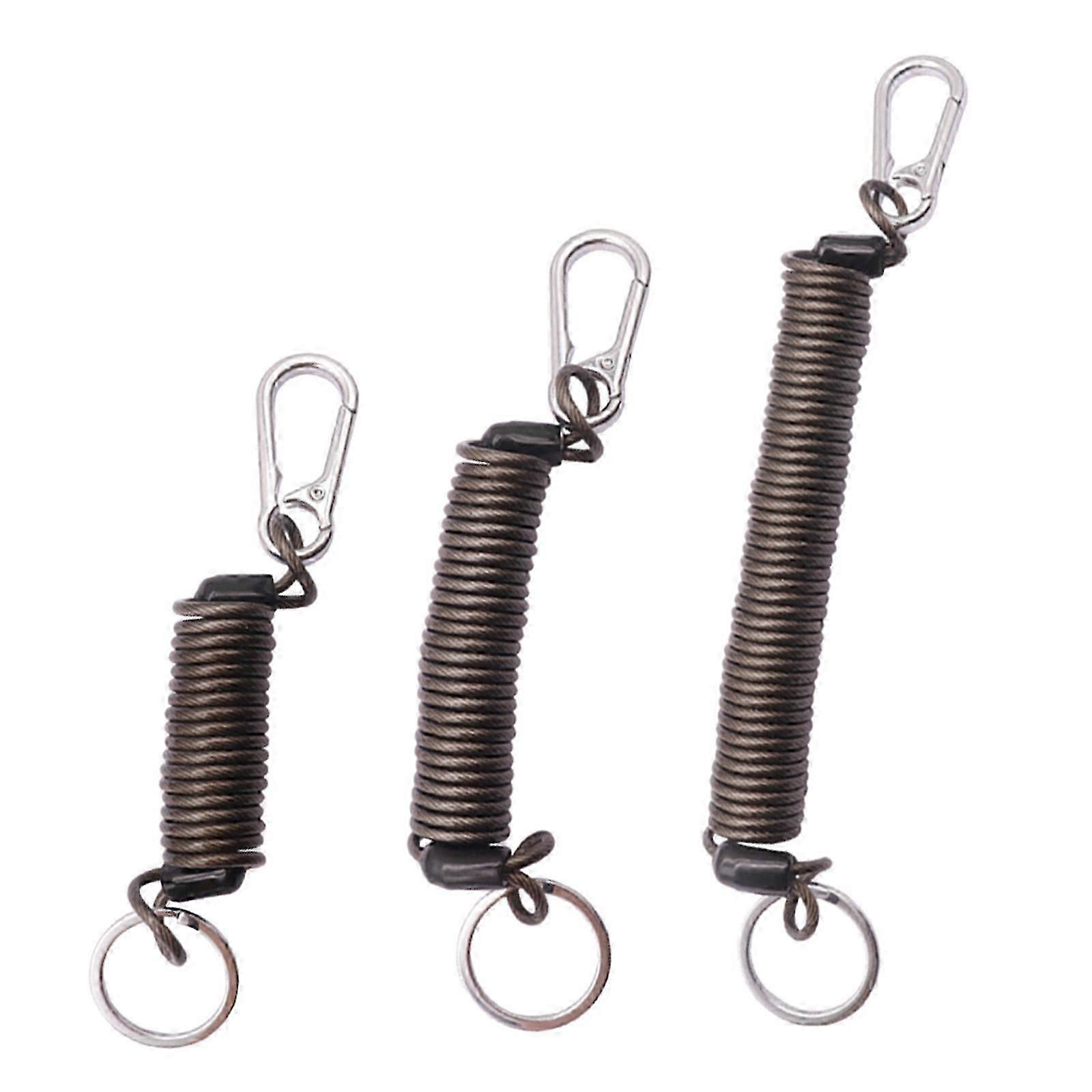 Spirals Spring Coil Stretchy Keychains Retractable Elastics Keychains AntiLost Spirals Key Keychains Theftproof Keyring White 7cm