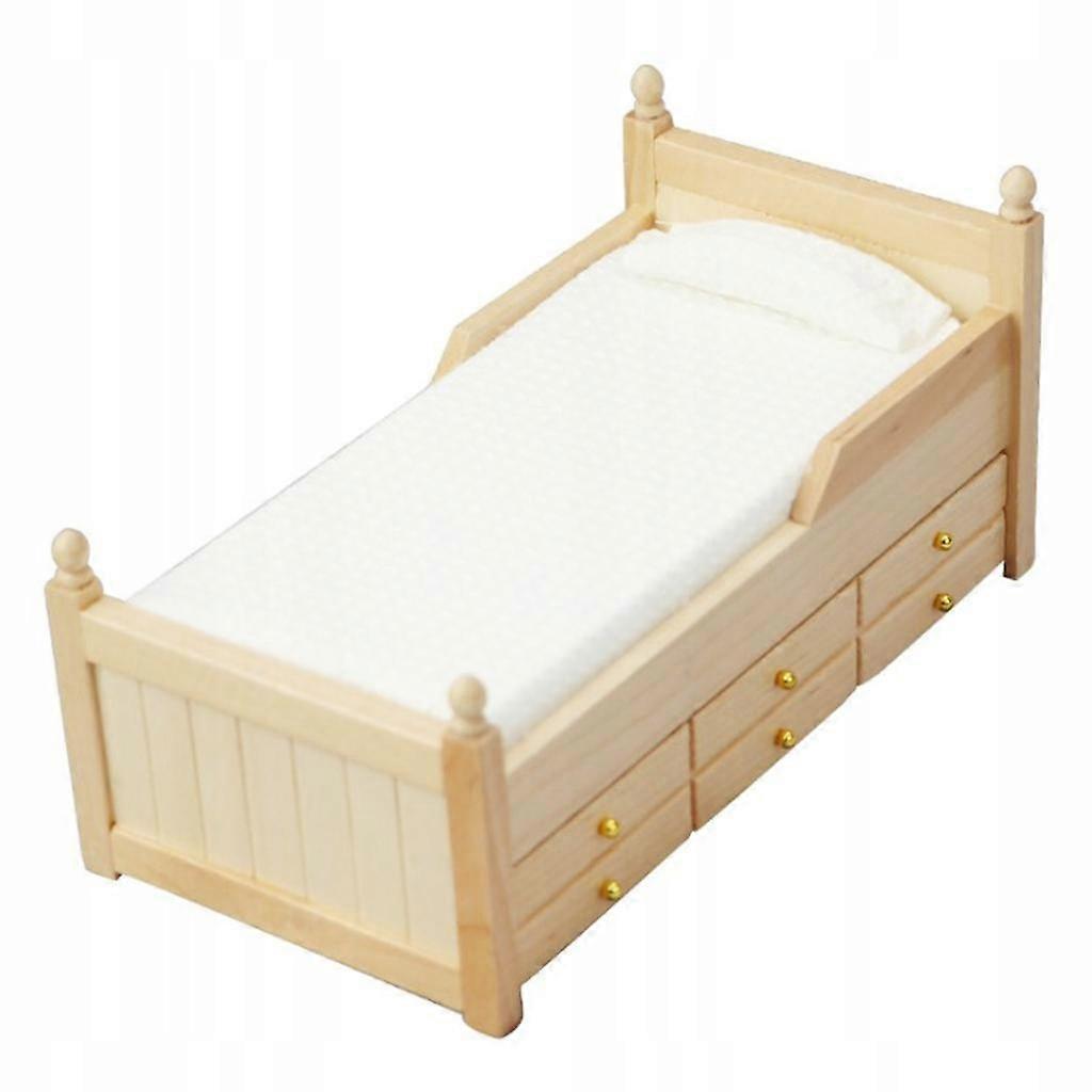 Wooden Bed Model Decor Bed Shape Doll For