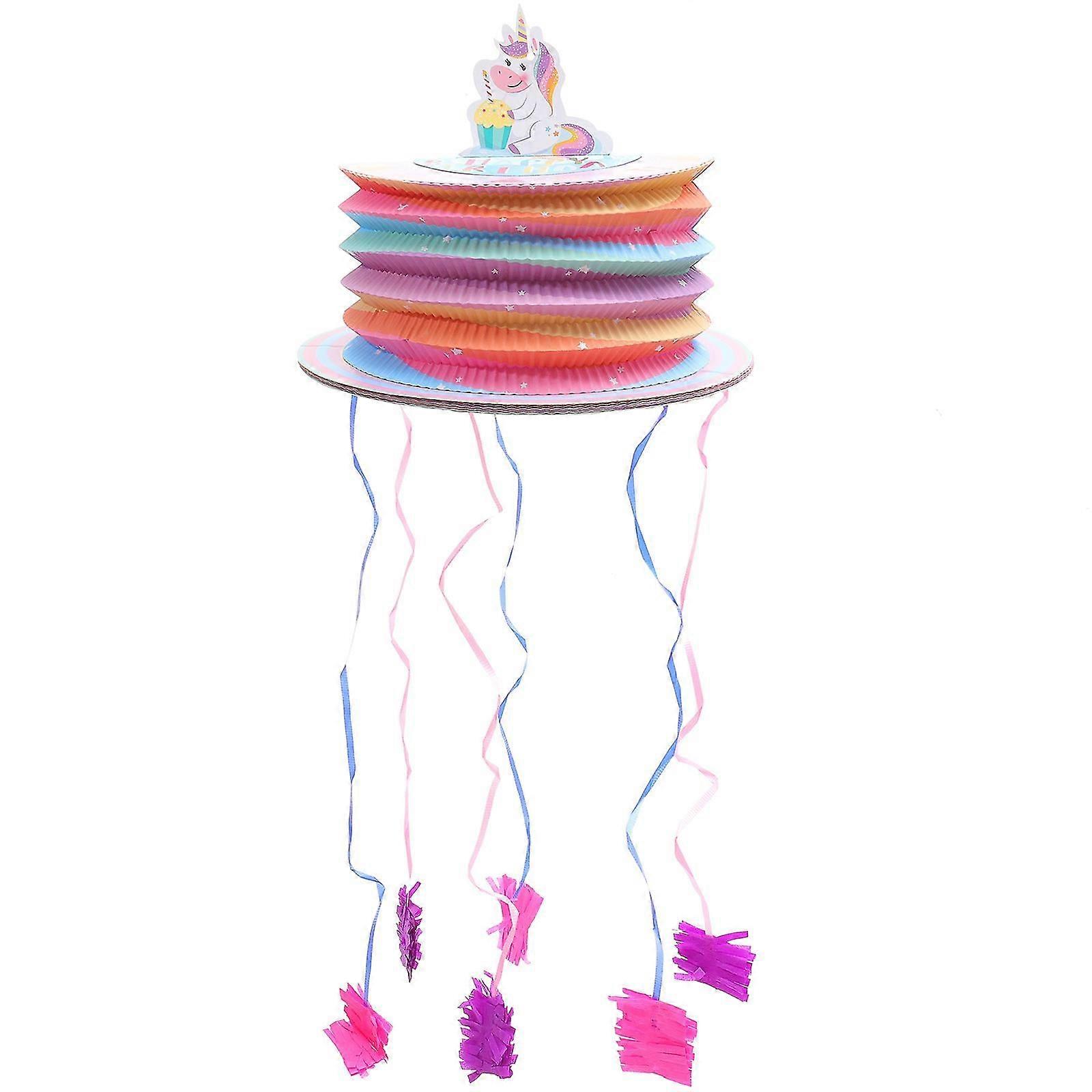 Pull String Pinata Toy Lantern Pinata Decorative Kids Birthday Party Festive Party Game Prop