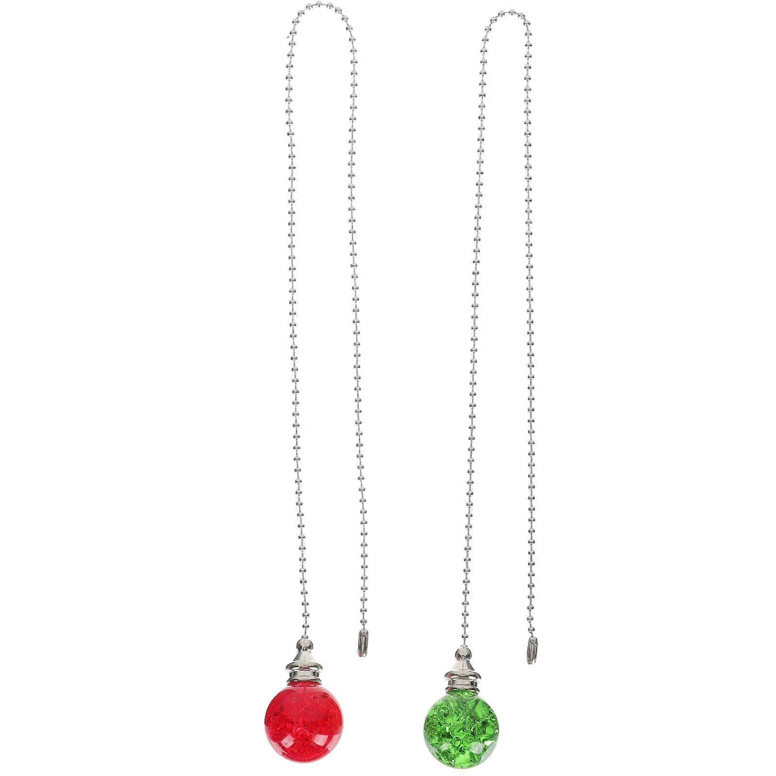 2pcs Ceiling Fan Pull Chains Creative Crystal Ball Pull Chains Light Extension Pull Chains