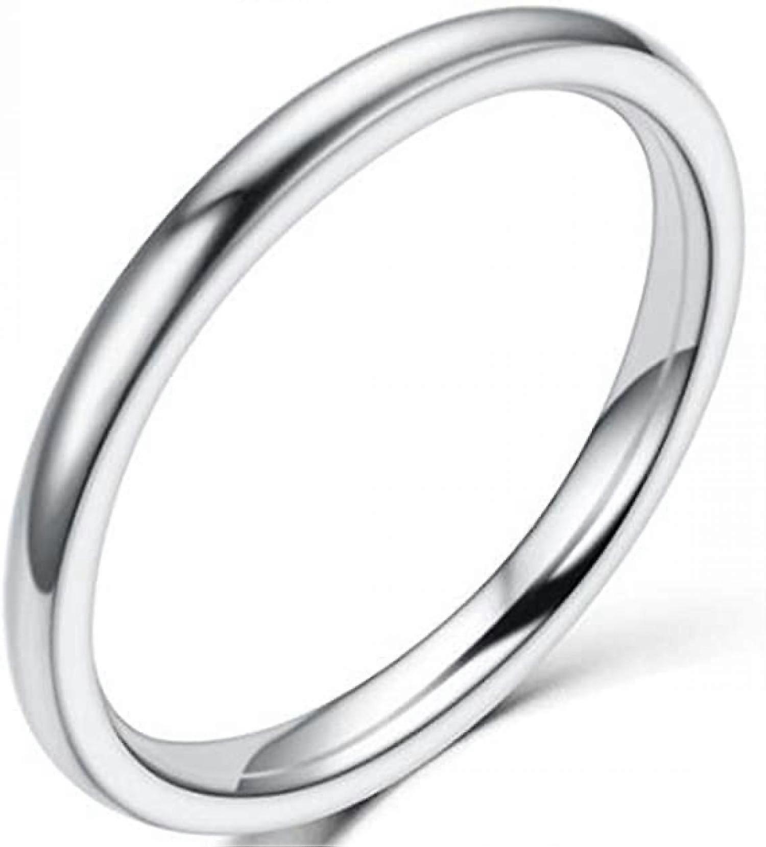 AVEKI  Stainless Steel Classical Plain Stackable Wedding Band Ring-----Silver  Size 7