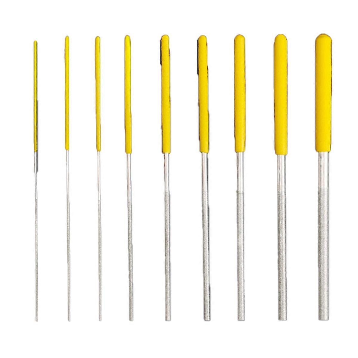 10pcs Diamond Cylindrical File 1mm-5.8mm Small Diameter Reaming File Grinding Tool Alloy Assorted F