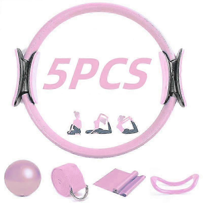 طقم حلقات بيلاتيس مقاس 14 بوصة مع 5 قطع لتمارين ومعدات اللياقة البدنية لليوغا