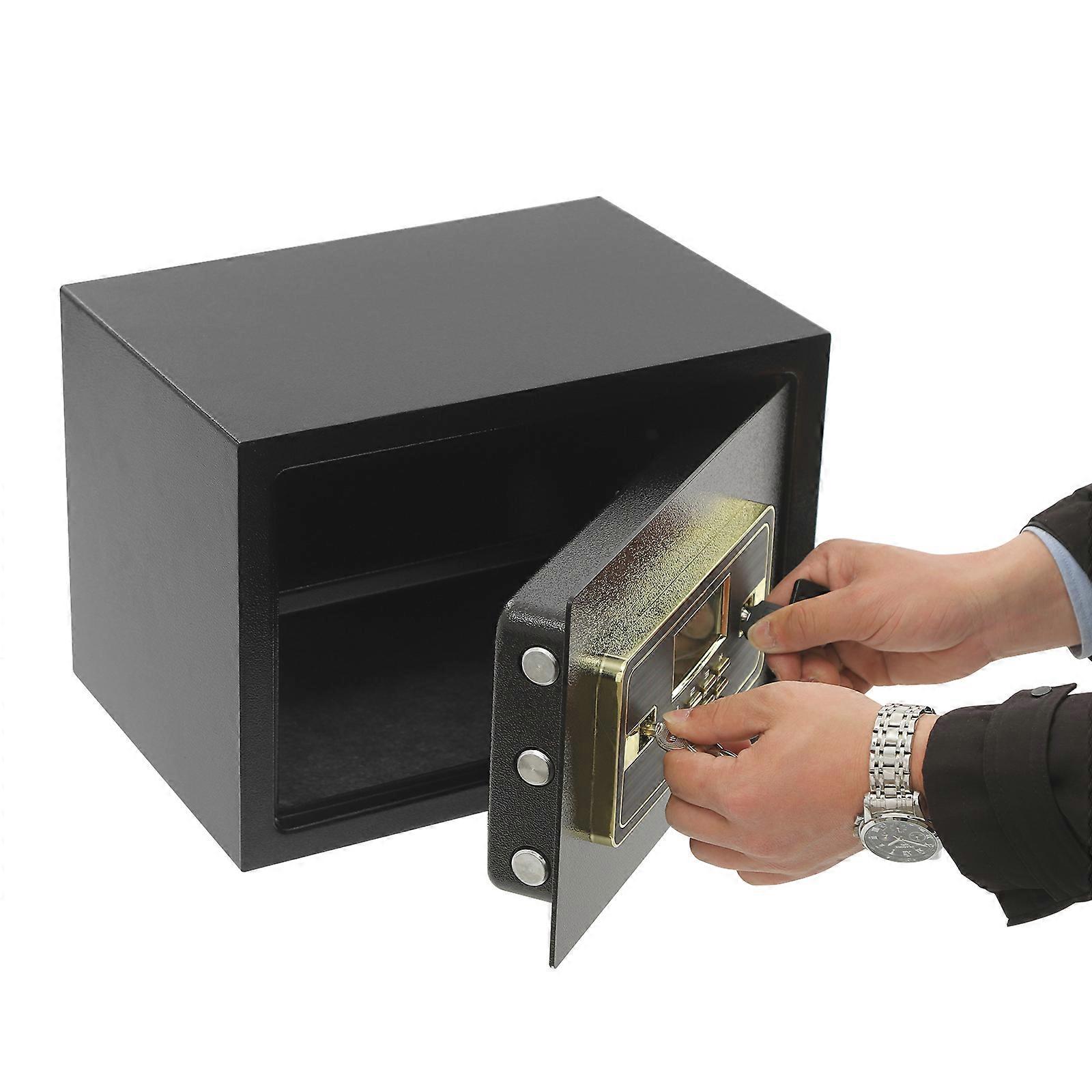 22L Electronic LED Display Safe Box with Alarm Function and Keys Wall-Mounted/Freestanding Safe Box with Removable Shelf