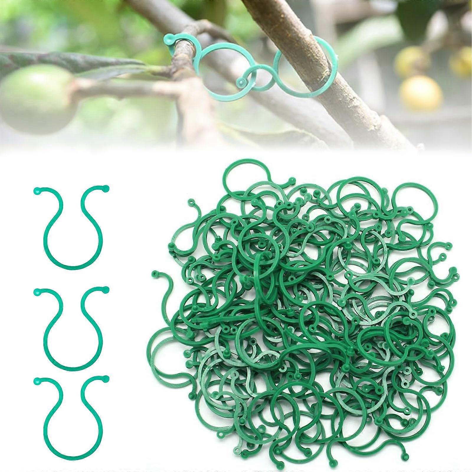 200 x Secured Plant Clips, Small Plant Support Clips, Green