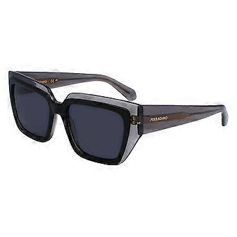Sonnenbrille Salvatore Ferragamo SF2002S TRANSPARENT GRAU/DUNKEL GRAU 55/18/140 Damen