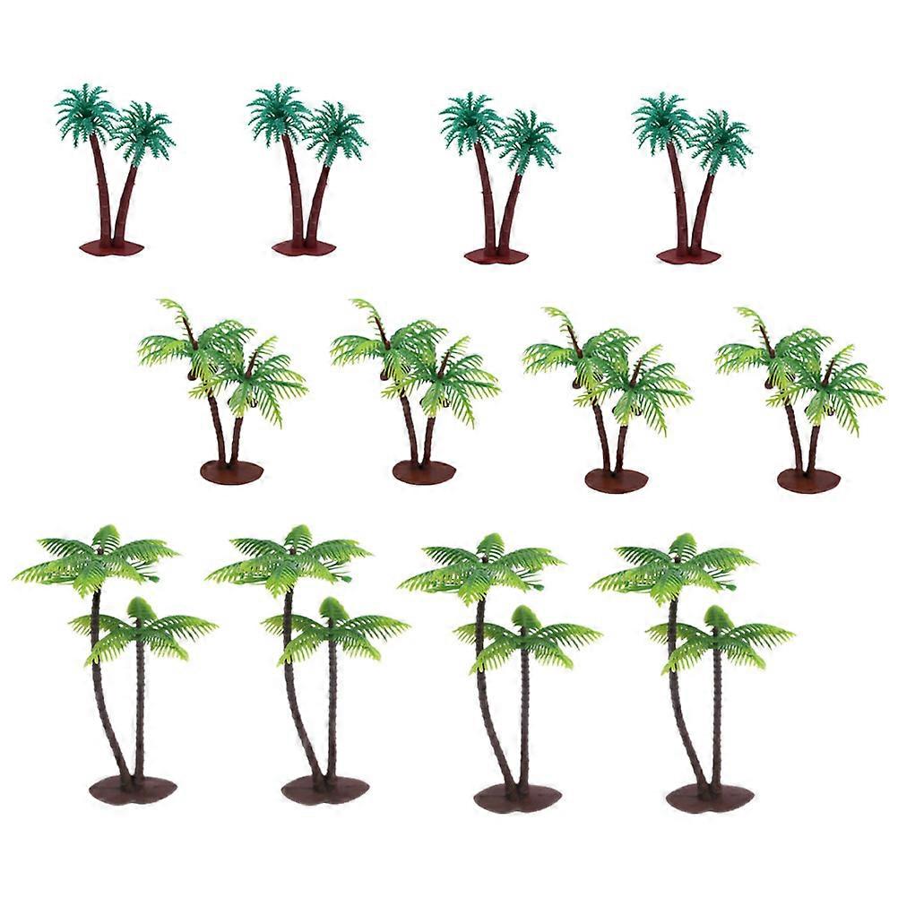 12pcs Miniature Palm Tree Models for Micro Landscapes, Durable Mini Trees for Fish Tanks, Gardens & DIY Projects