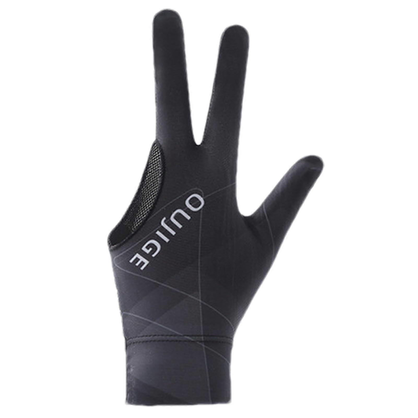 Billiard Pool Gloves Unisex Non-Slip Breathable Wear-Resistant Cue Gloves Black Size G for Men and Women