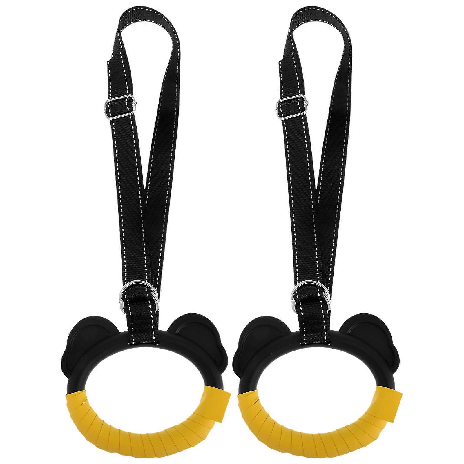 プレミアムヘビーデューティー体操リングセット、ナイロンストラップ付き、子供のトレーニングや自宅でのフィットネストレーニング用