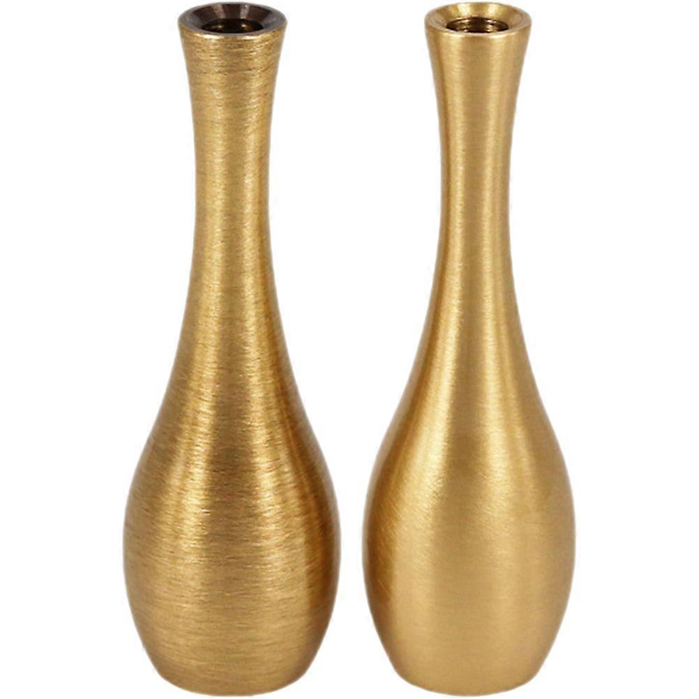 Retro Copper Mini Vases Set of 2 – Delicate Small Flower Vases for Home Decor, Elegant Table Centerpieces, Unique for Friends & Family