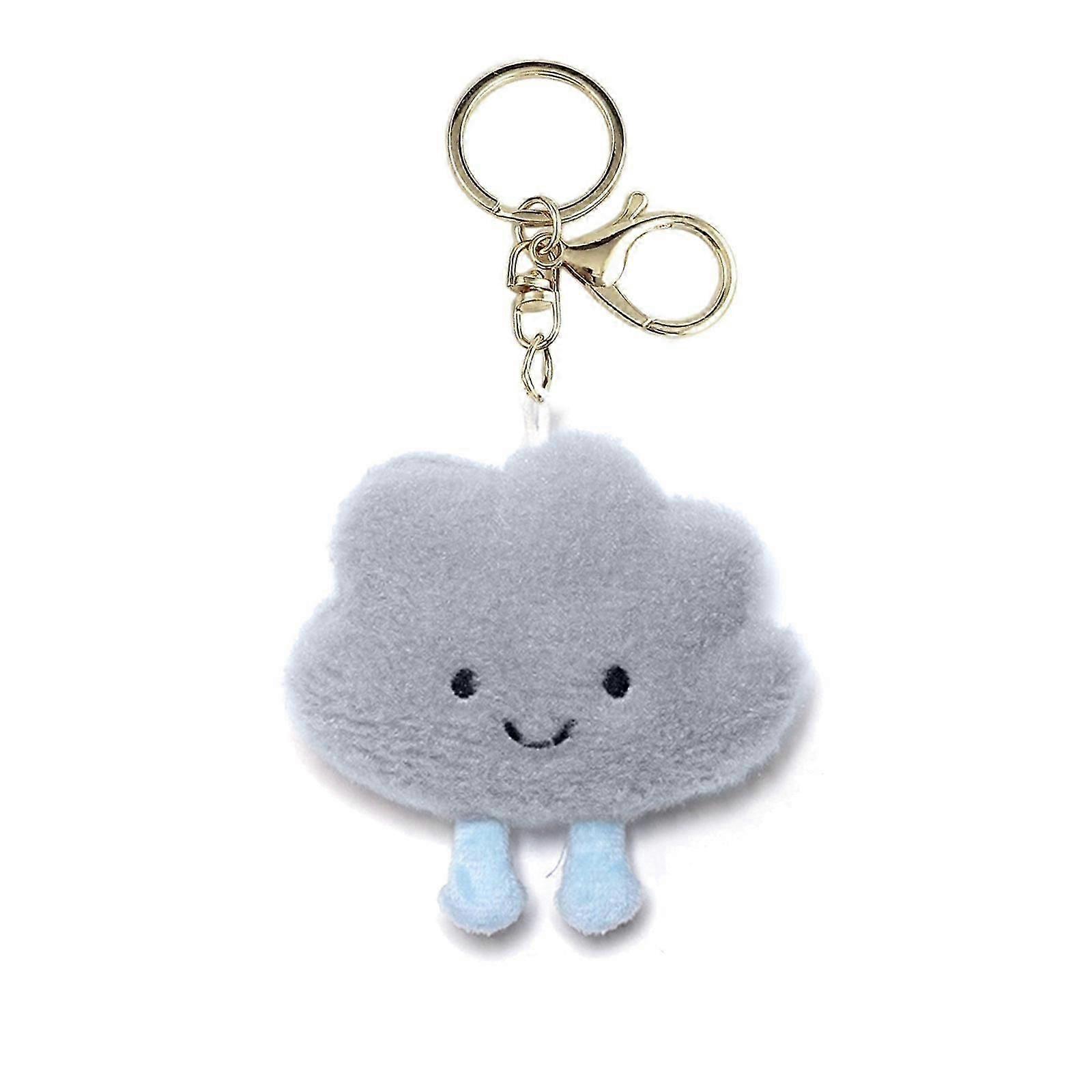 Soft Cloud Keychain Durable Craftsmanship Keyring Convenient Alloy Mobile Phone Accessory Pendant for Keys Bags Backpack  Gray