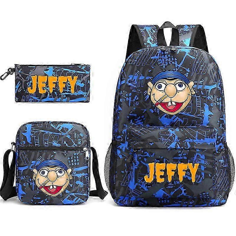 Jeffy Boys and Girls School Bag Three Piece Set Backpack zZ