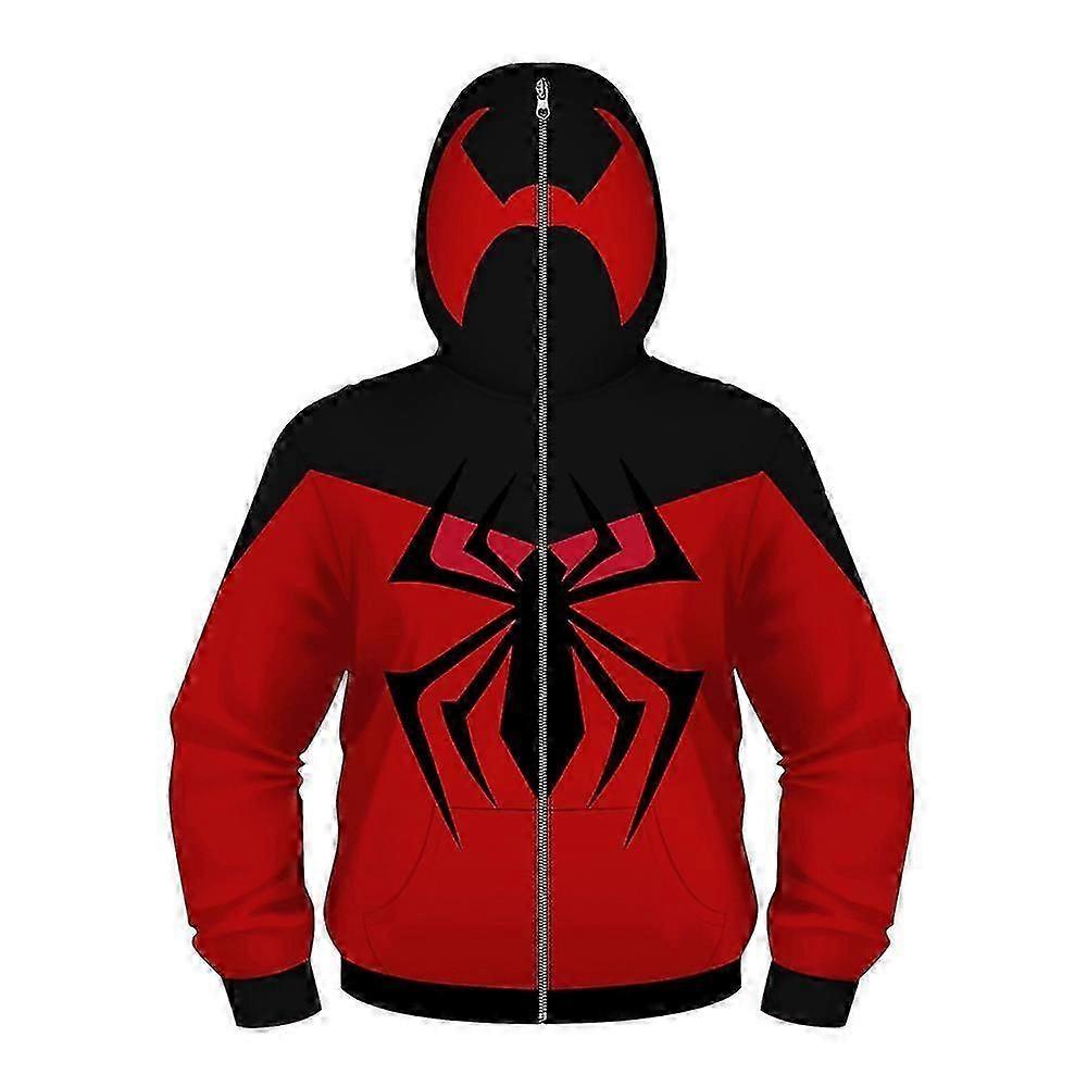 Kids Boy Spider-man Hoodies Hooded Zip Coat Jacket Top Outwear Fans Gift vxz