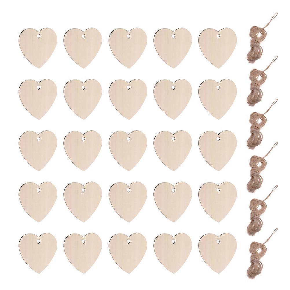 Valentine's Day Decorative Pendant Wood Christmas Decoration Assorted Color 8x8cm 50Pcs