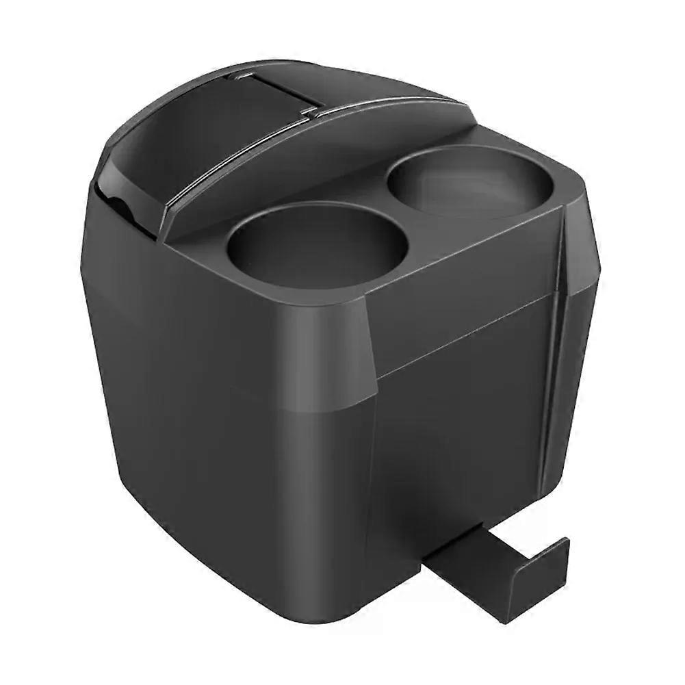 Litter Car Trash Can with Cup Holder Basket Black Car Multi-Function Trash Can Large Capacity Waste Organizer Holder Compartment