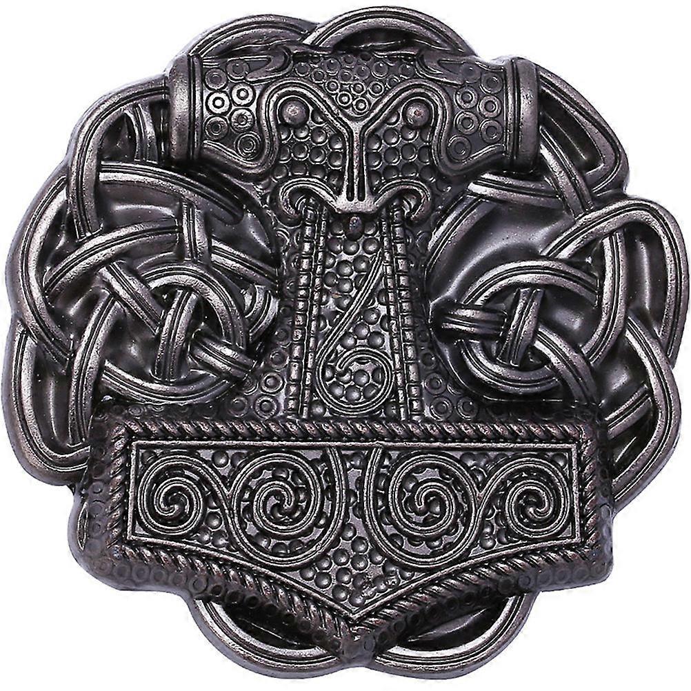 Men Belt Buckle Antique Replacement Alloy Retro Style Everyday Wear Silver 7.6x7.5cm 1Set