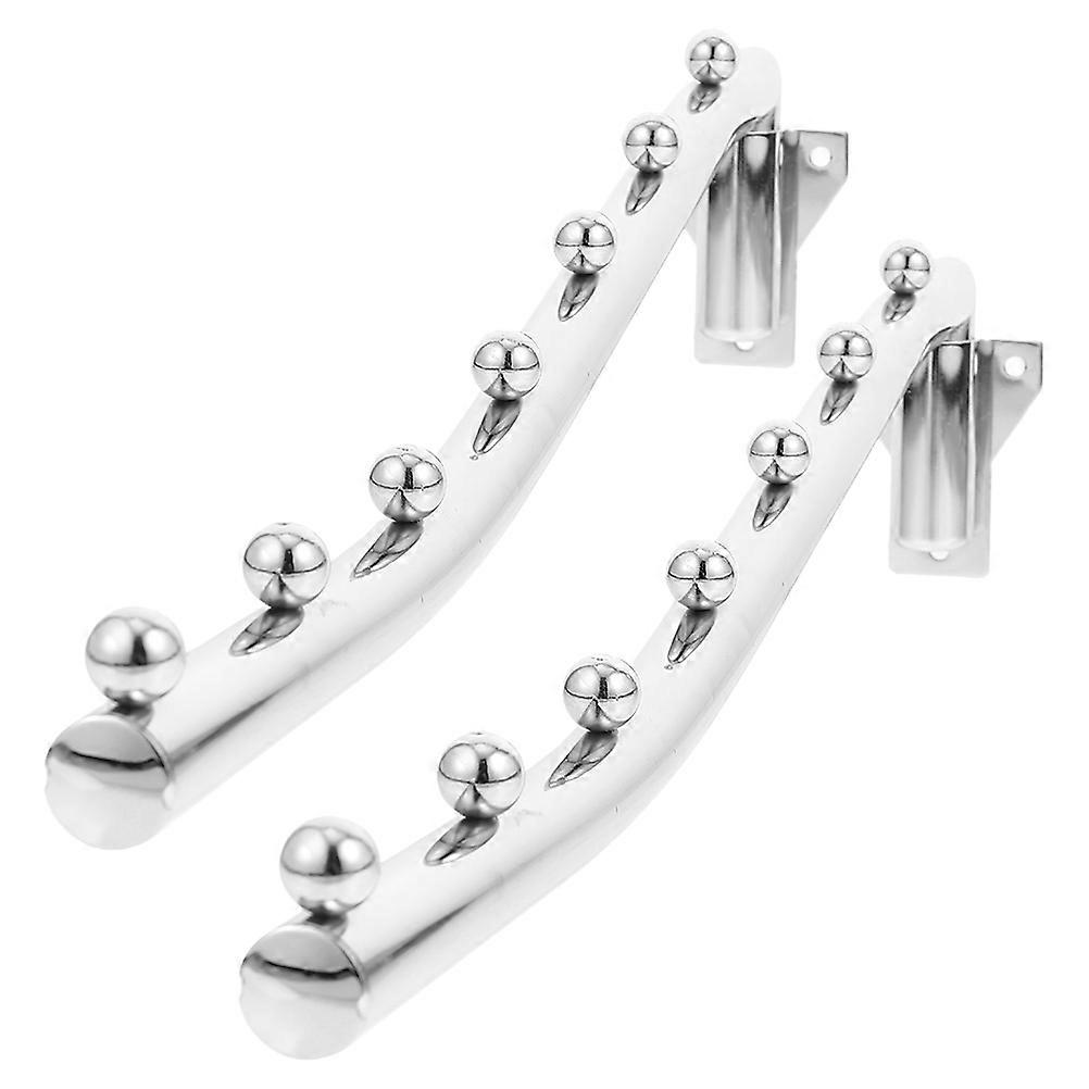 Laundry Hangers Wall Mount Clothes Hanger Rack Laundry Room Silver Rotatable Design 2Pcs