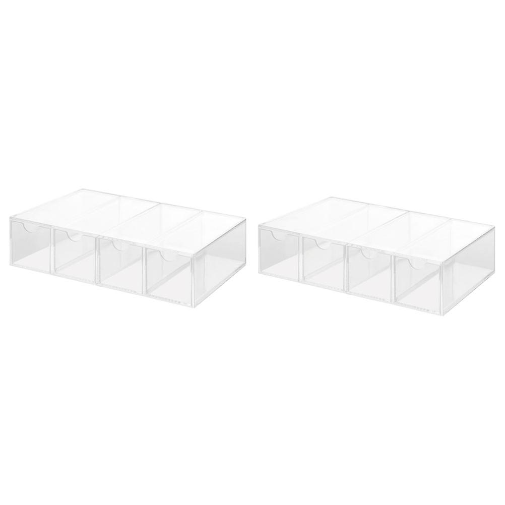 Sunglasses Case Transparent Eyeglasses Storage Box for Storage 2Pcs