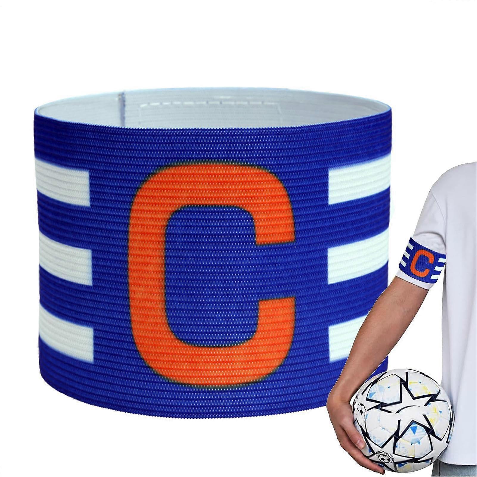 Football Captain Bands, AntiDrop Adjustable Player Bands, Elastic Bracelets blue
