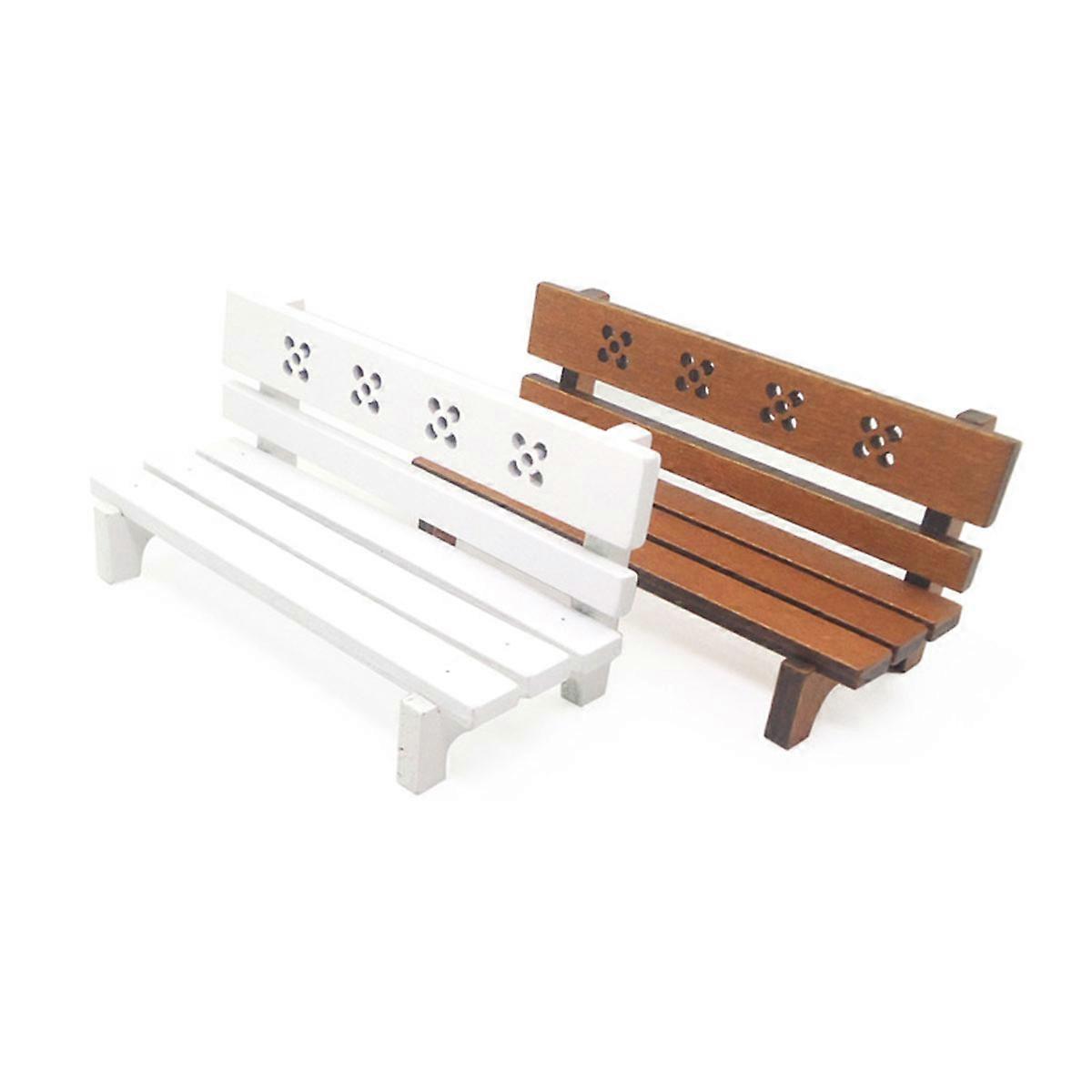 Mini Bench Mini Wooden Bench Model Indoor Display Decorative 1Pcs