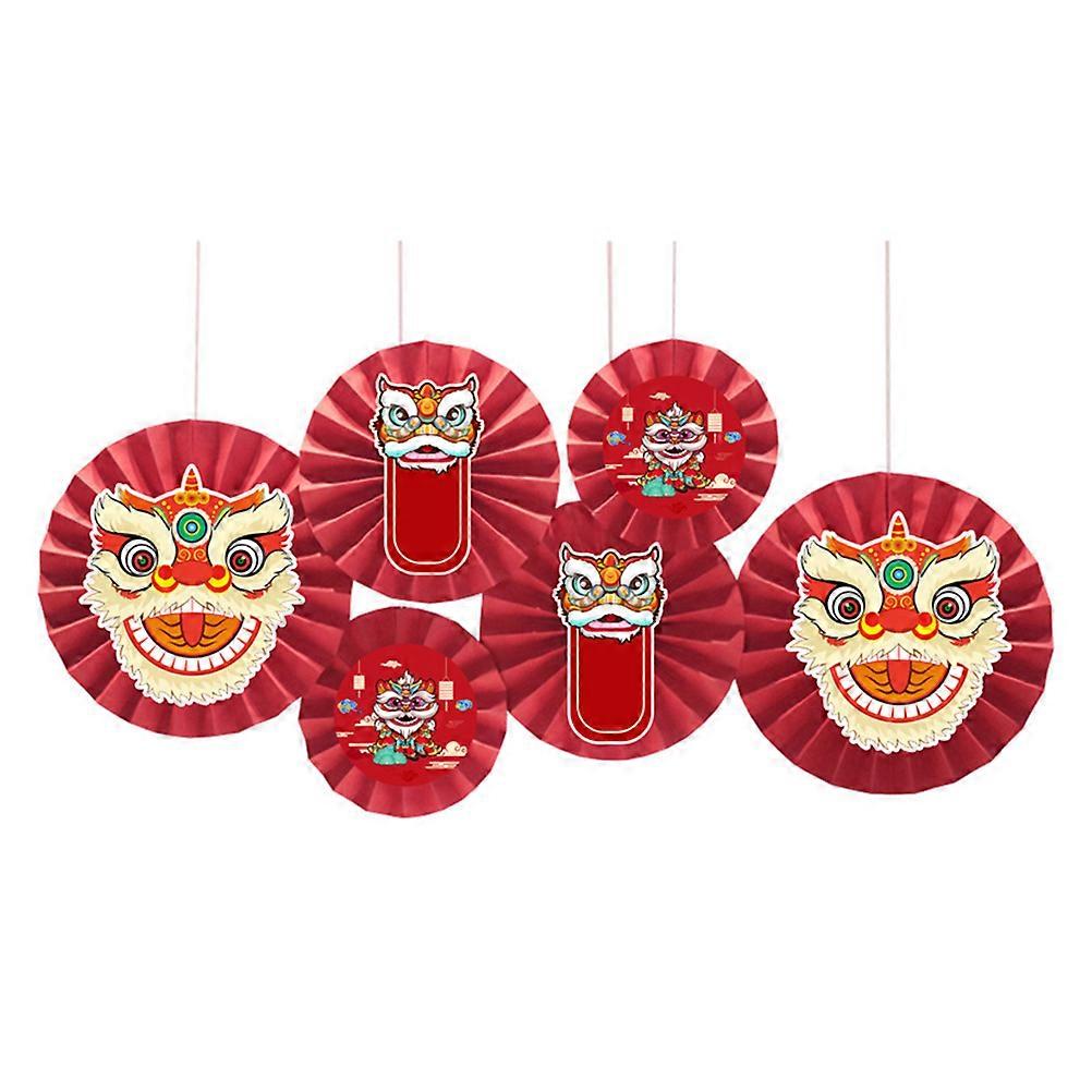 Paper Fan Flower Ornament Assorted Color 35X35X2CM Photo Props Chinese New Year 12Pcs
