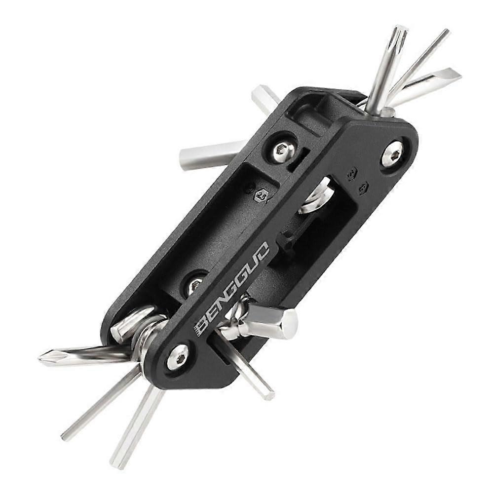 Generic 10in1Repair Tool Set, Multifunctional Mountain Bike Wrench, MultiTools for Cycling, Hex Spoke Maintenance