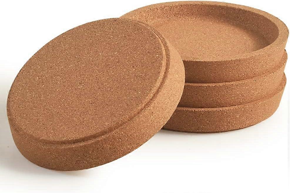 Set of 5 Cork Coasters, Extra Thick with Rised Edge