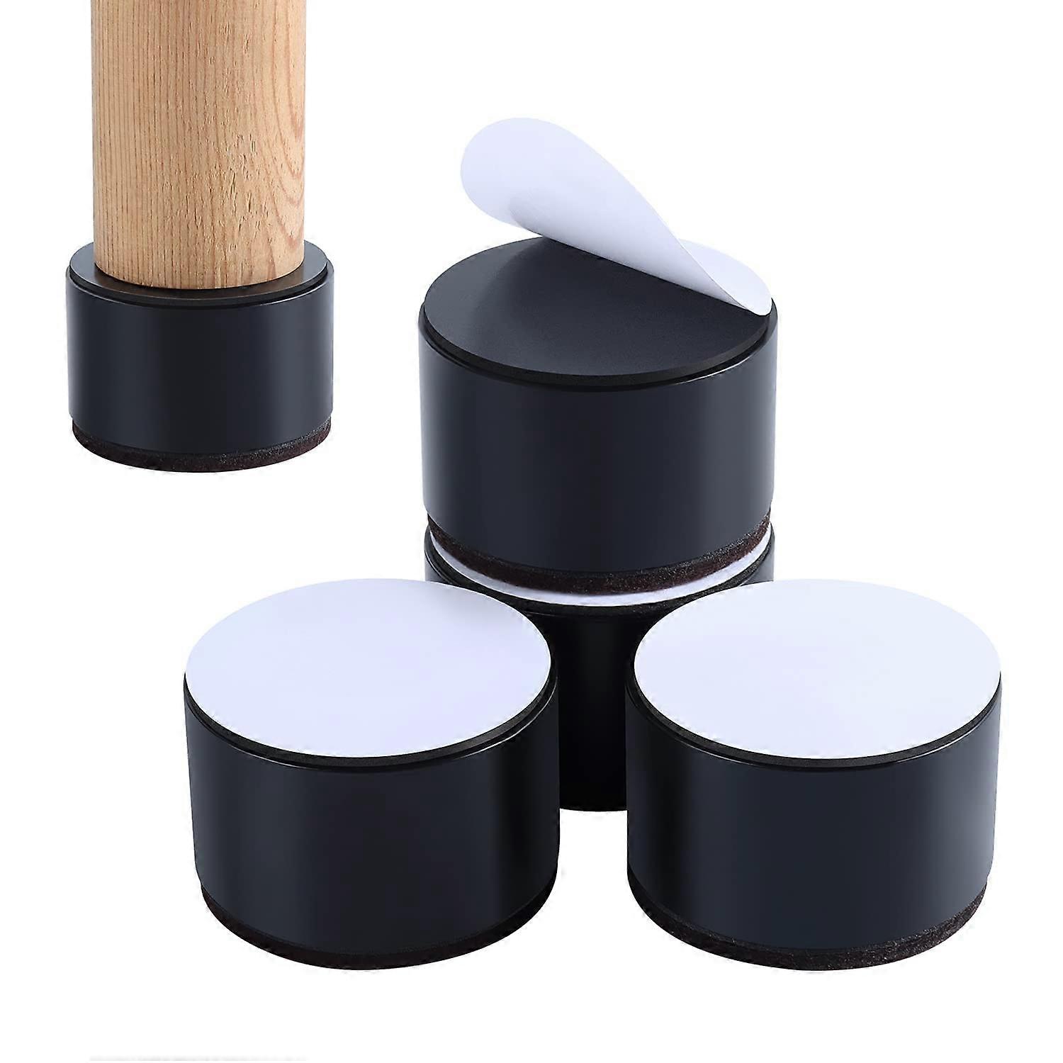 Elevadores de Cama Móveis Risers Adicionam 2 Polegadas de Altura, Suportes de Aço Sólido, preto