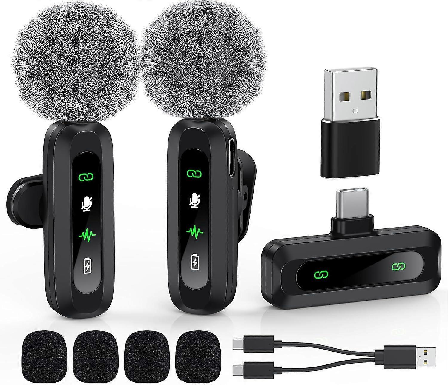 2025 Latest Model Wireless Mini Microphone for Type-C Android Phone/Tablet/PC