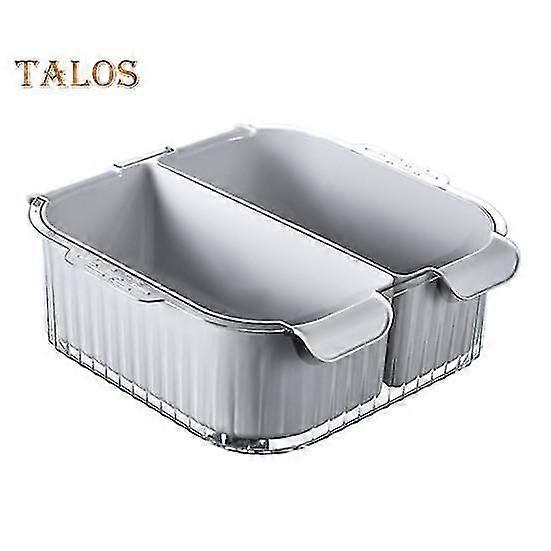 ידיות סל כביסה אחסון מטבח עיבוי נוח דו שכבתי סלסלת ניקוז כלים למטבח אביזר מטבח