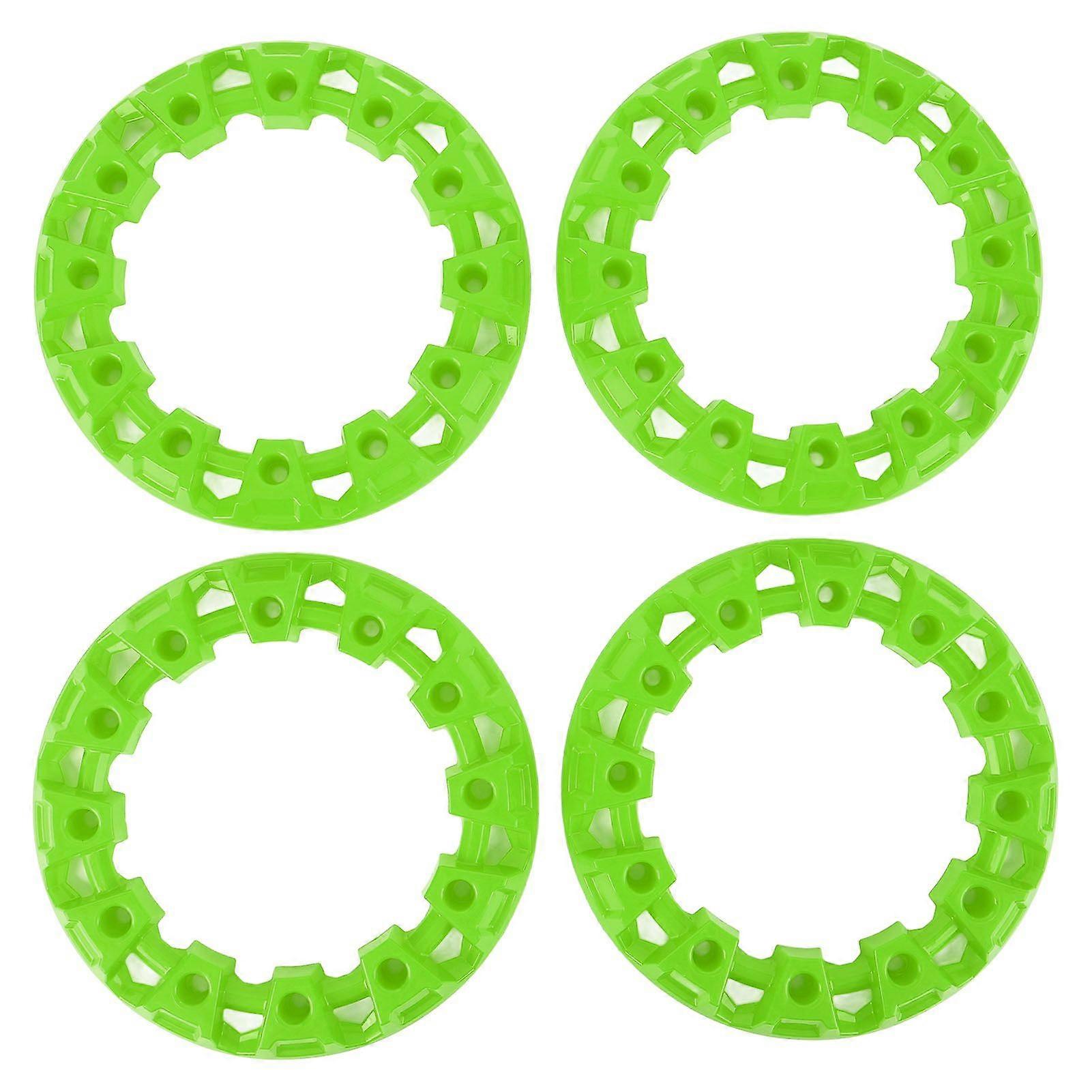 4pcs ATV Wheel Hub Trim Anti Scratch Universal Plastic Go Kart Wheel Rim Hub Protection Cover for 7 Inch Tires Green MK68054