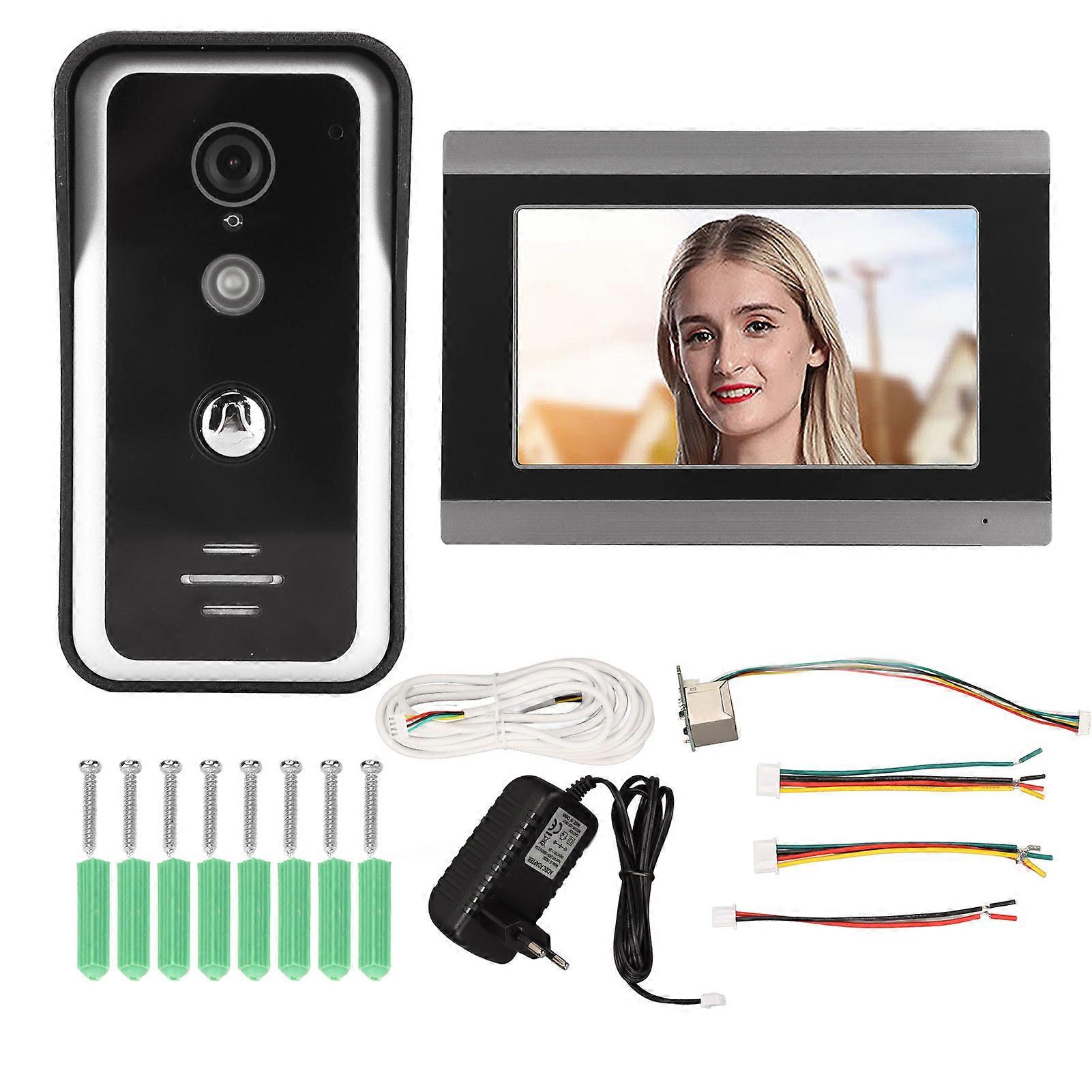 7inch Wired Video Doorbell Snapshot Recording Support for TUYA APP 1080P WiFi Video Doorbell Camera for IOS for Android EU Plug