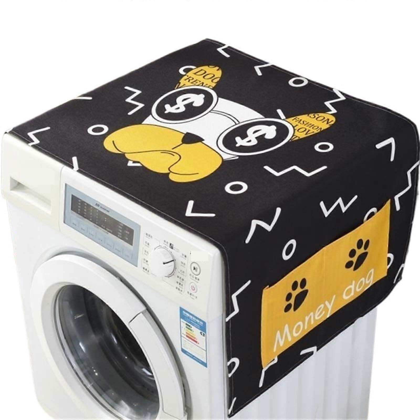 Washing Machine Dustproof Cover with Storage Pockets, Universal Sun Protection for Refrigerators and Washers, Style L
