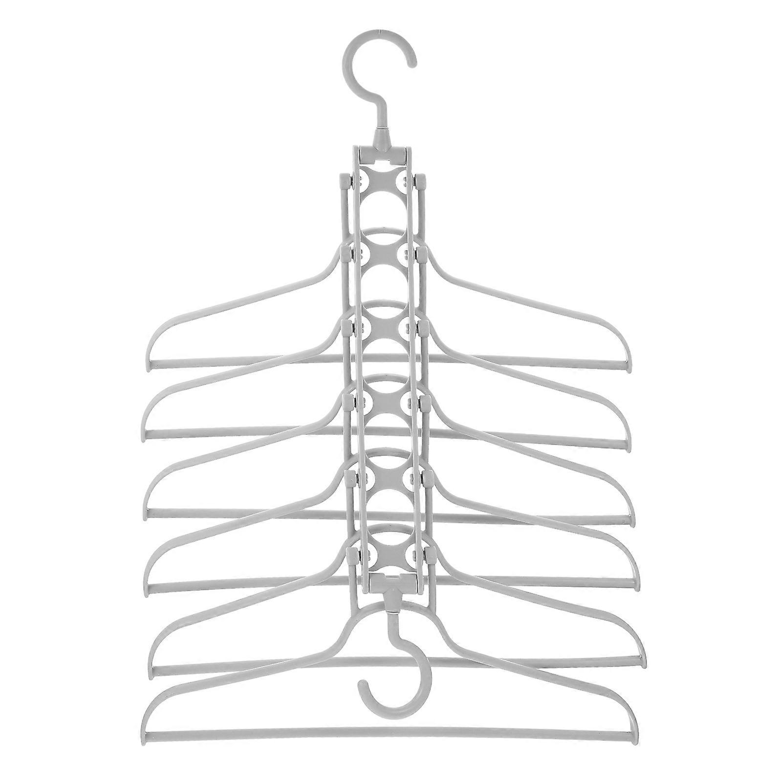Clothes Hanger Storage Holder Multifunctional Rotatable Solid Plastic Clothes Rack Foldable Portable Garment Rack Grey 40X35cm 1Pcs