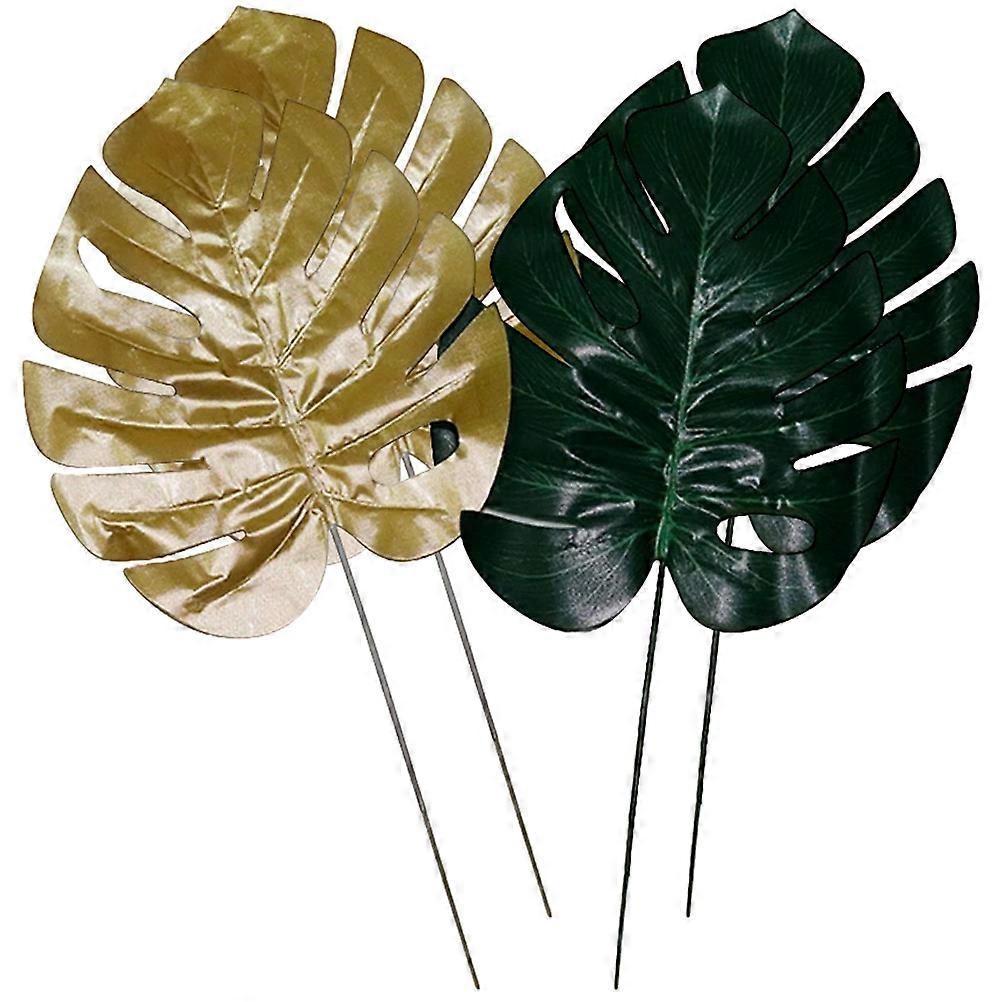 Palm Leaf Decor Artificial Palm Leaves Hawaiian Party Wedding 4Pcs
