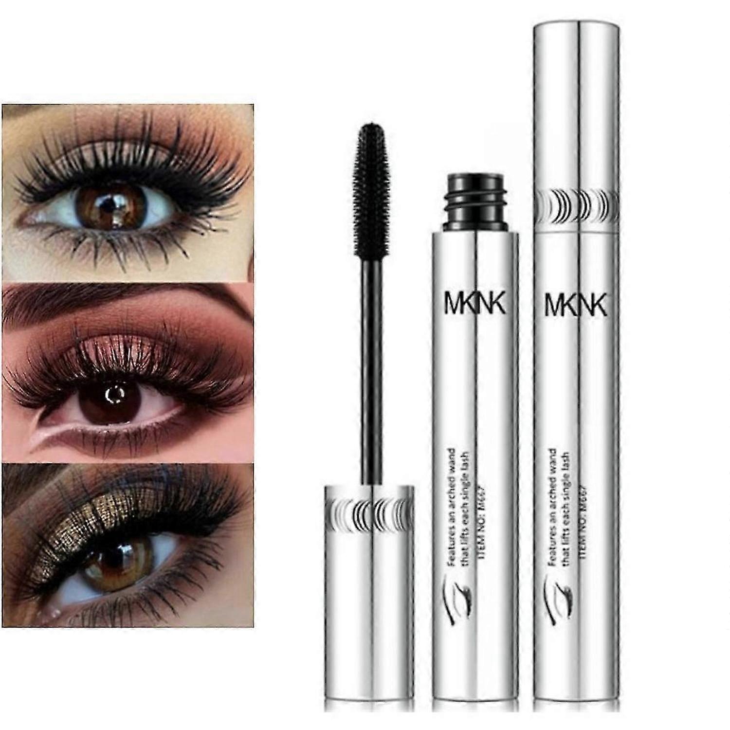 Silver Tube Waterproof Mascara Make Long & Curl Eyelashes Not Dizzy Easy To Remove Black Mascara Everlong Lasting
