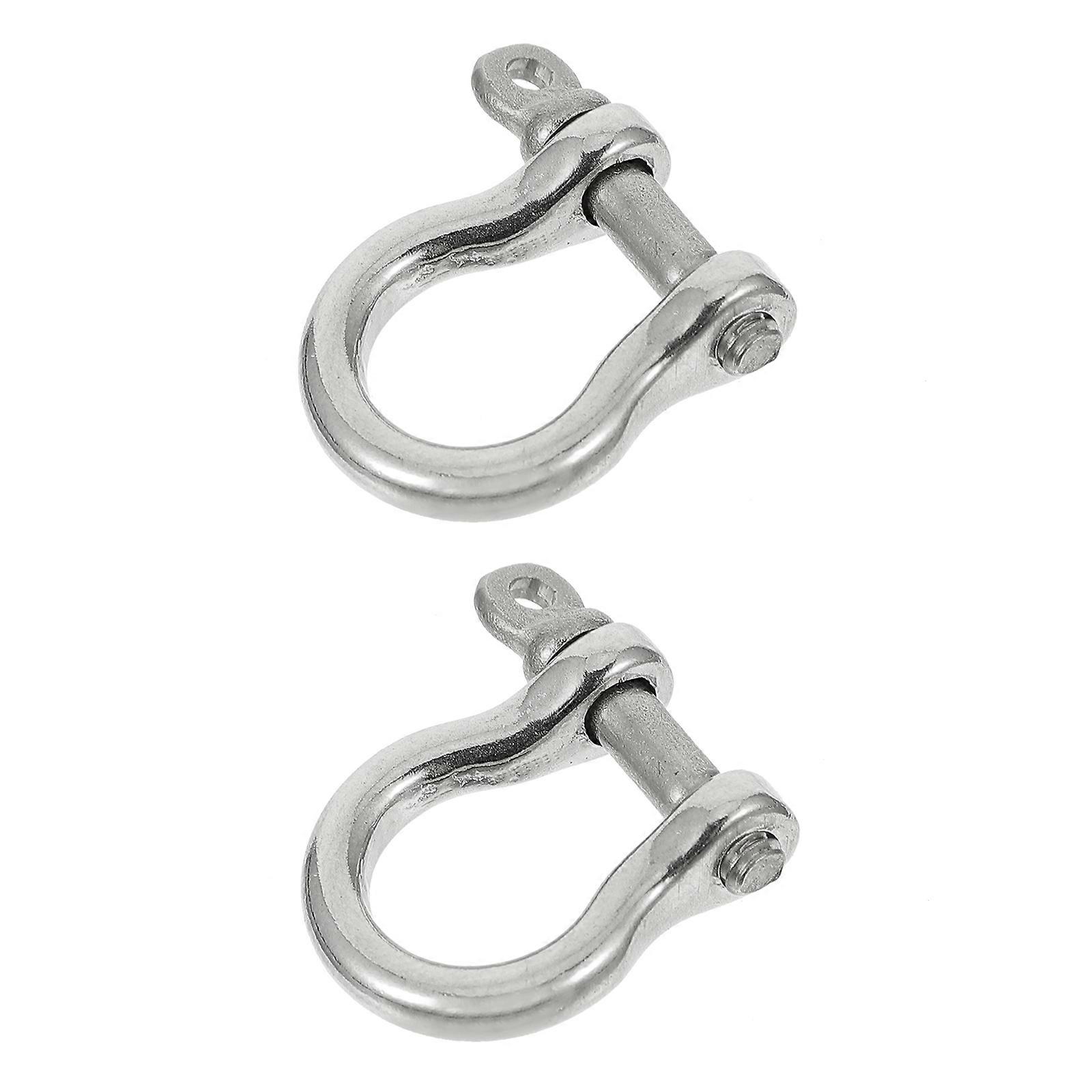 Multi-Purpose D-Ring Buckle D-Rings U Shape Key Ring Diy Leather Craft Silver 2.5X1.6cm Corrosion Resistance 2Pcs
