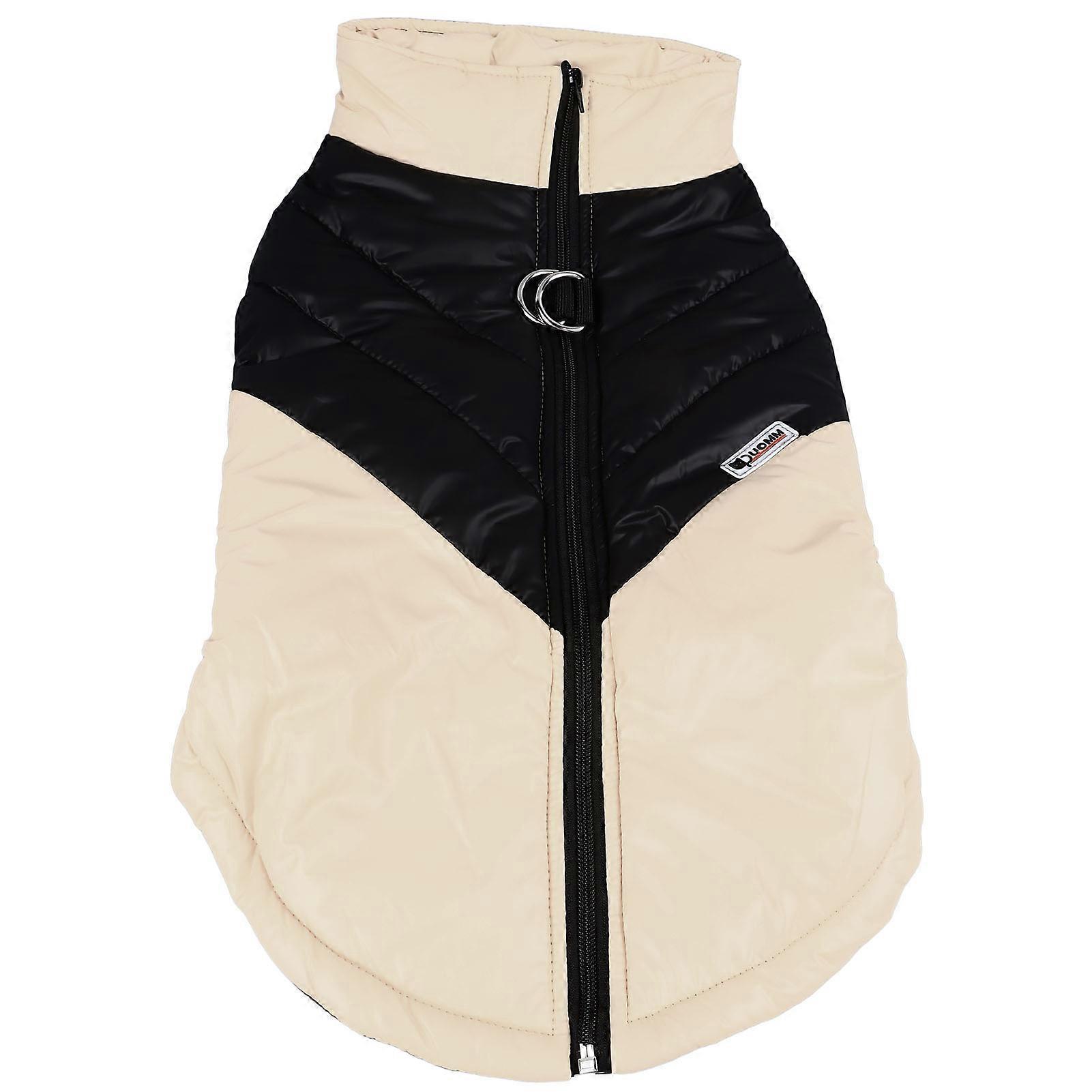 Reflective Dog Coat Winter Thickened Comfortable Windproof Waterproof Dog Warm Jacket for Indoor Outdoor Khaki XL