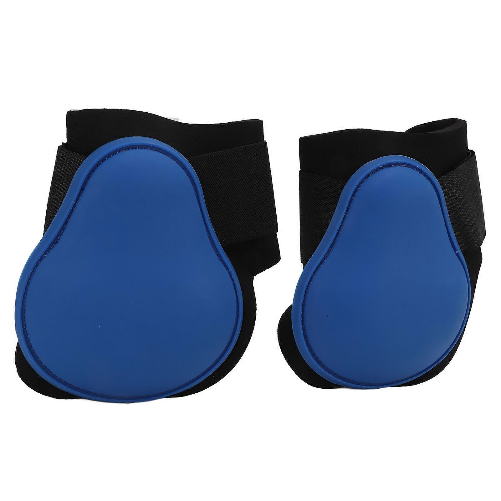 1 Pair Horse Tendon Boots Soft Prevent Slipping Easy to Stick PU Shell Horse Boots for HorsesBlue Hind Legs XL