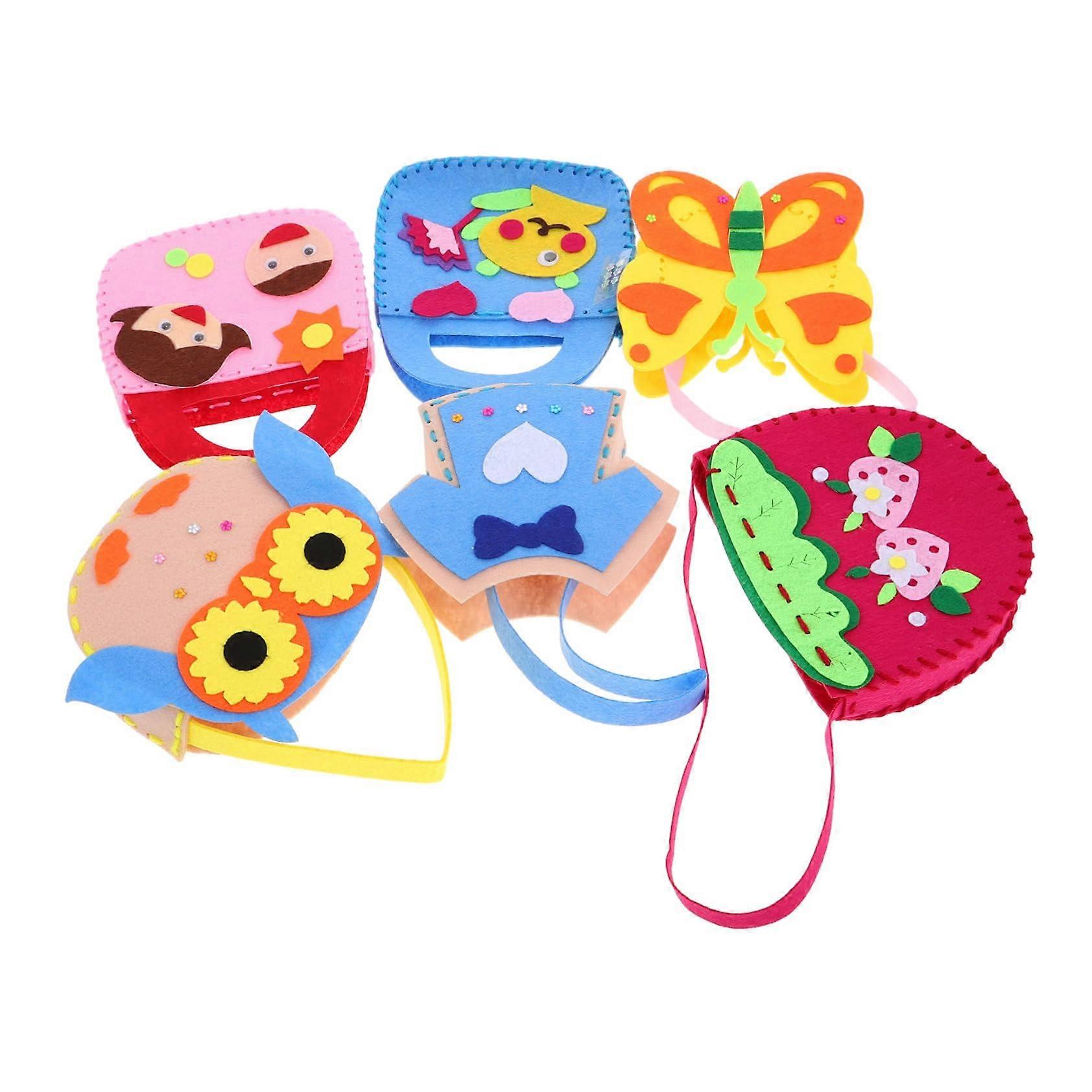 6Piece Felt Sewing Kit DIY Handbag Set for Creative Craft Projects